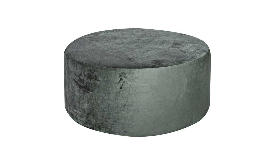 mint green round ottoman - electra exhiexhibitions