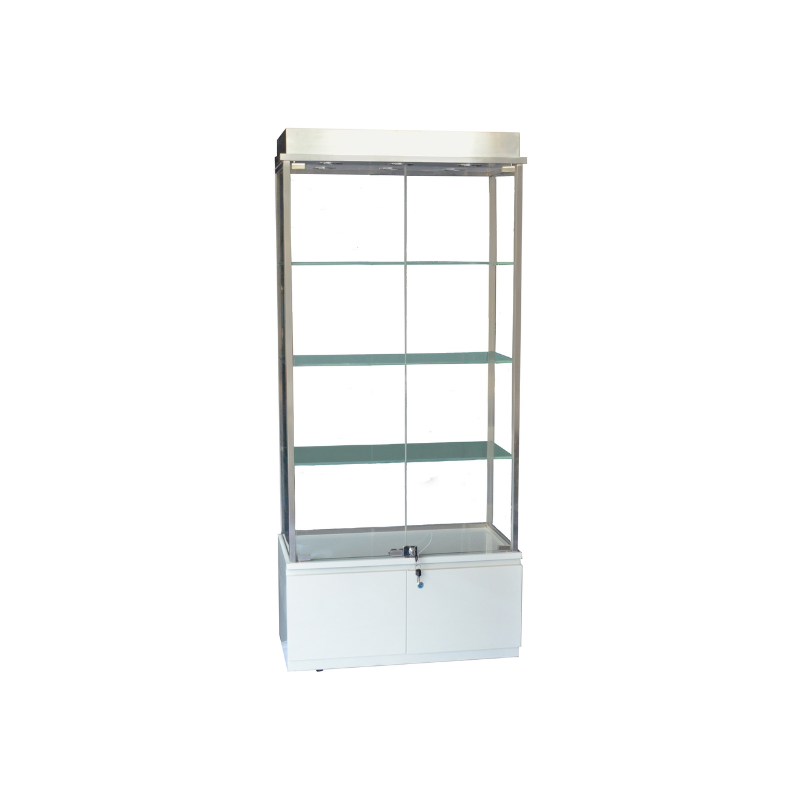 Glass Tall Showcase With Cabinet